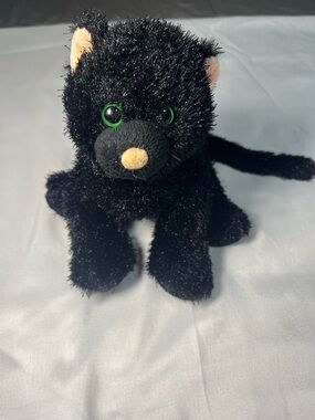 Webkinz Black Cat Plush HM135 Ganz Kitten Stuffed Animal No Code Retired